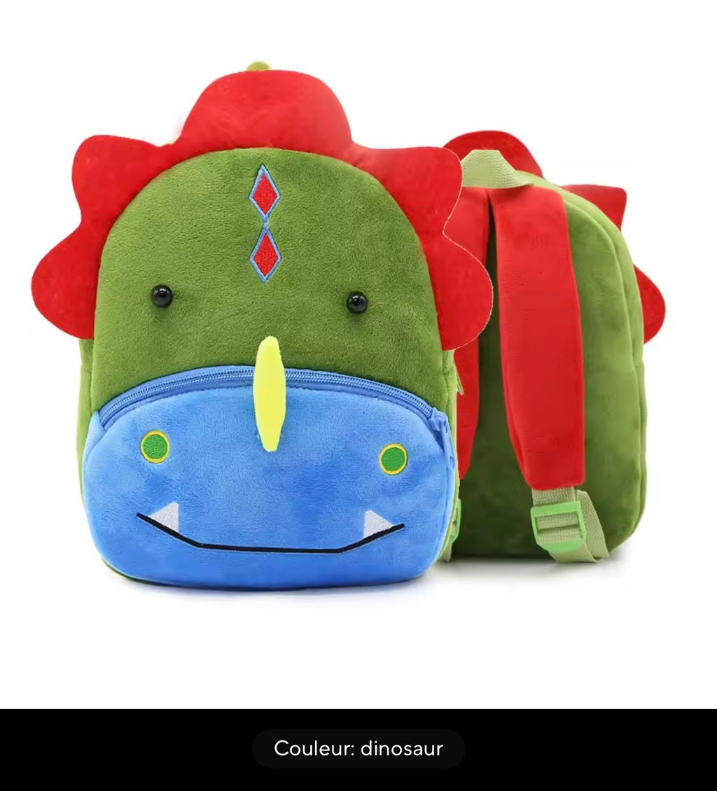 Sac à dos enfant animaux 3D en peluche - Kawaii maternelle
