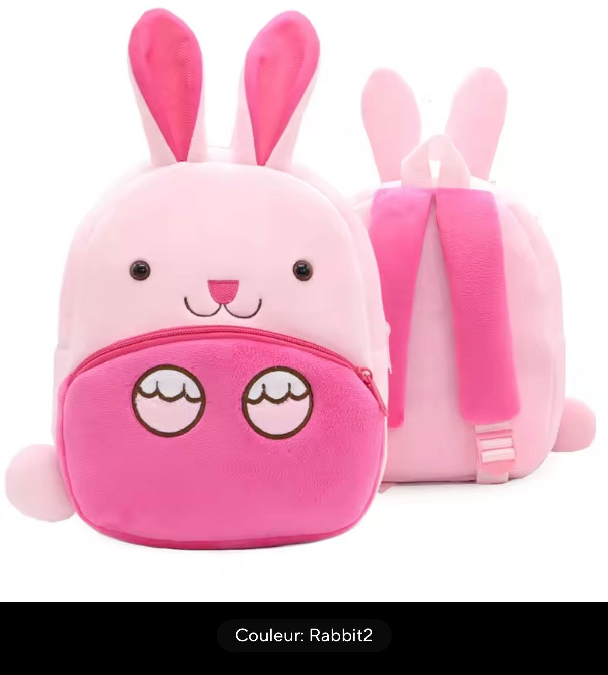 Sac à dos enfant animaux 3D en peluche - Kawaii maternelle