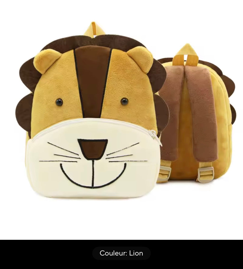 Sac à dos enfant animaux 3D en peluche - Kawaii maternelle