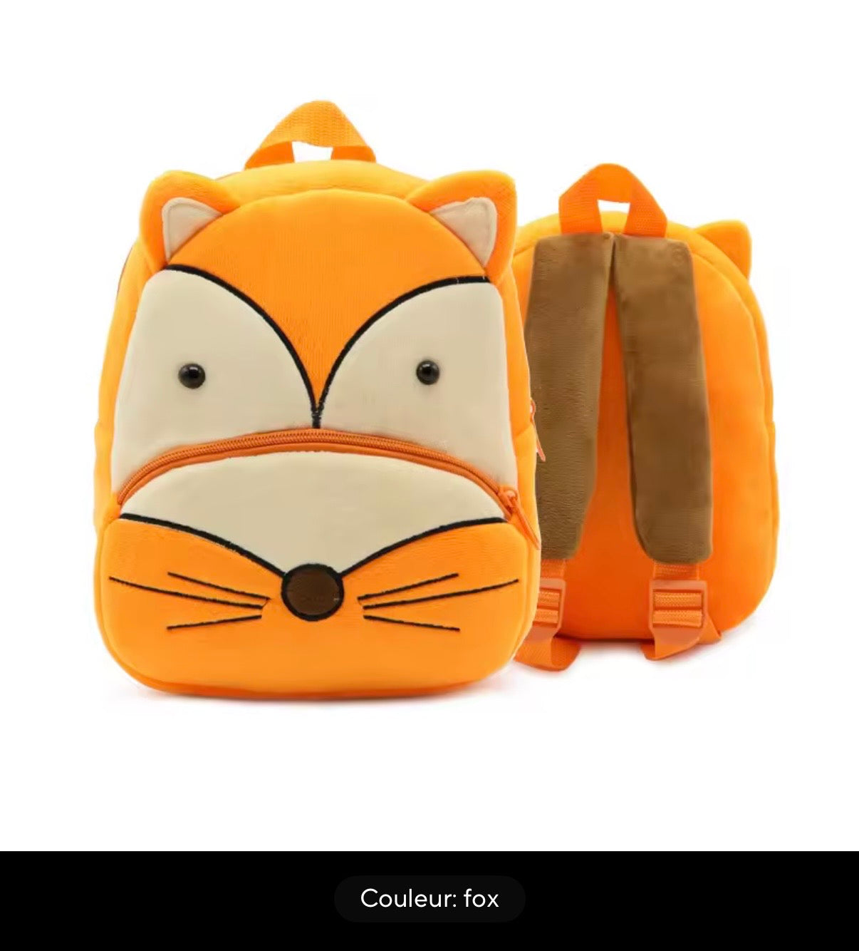 Sac à dos enfant animaux 3D en peluche - Kawaii maternelle