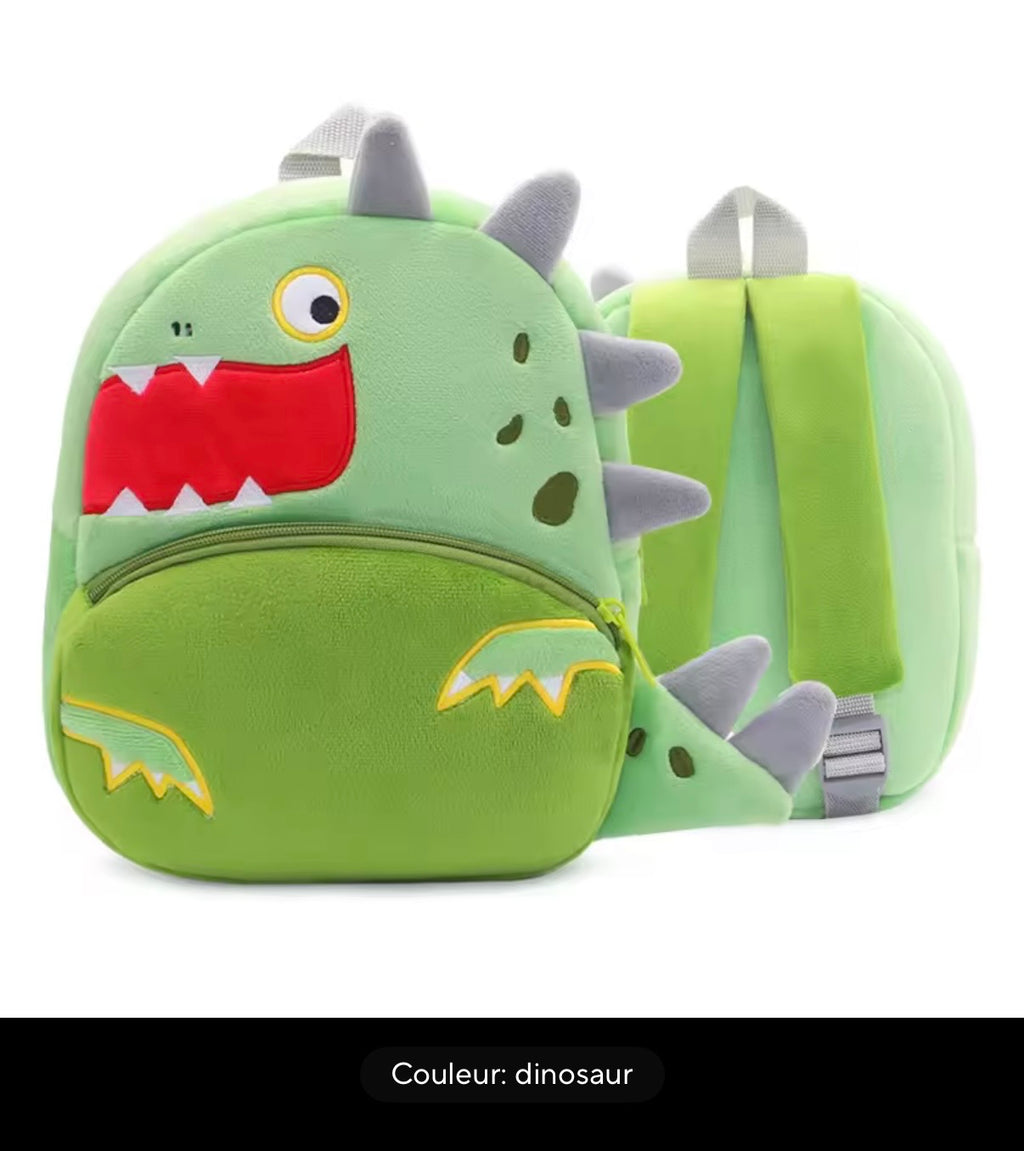 Sac à dos enfant animaux 3D en peluche - Kawaii maternelle