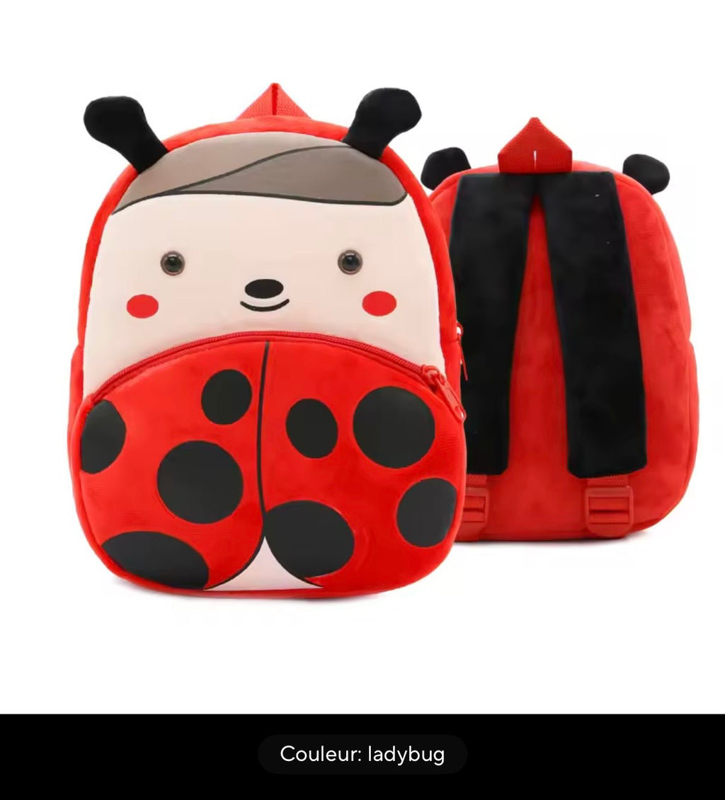 Sac à dos enfant animaux 3D en peluche - Kawaii maternelle