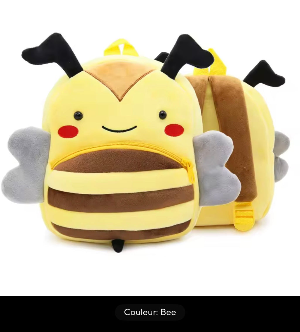 Sac à dos enfant animaux 3D en peluche - Kawaii maternelle
