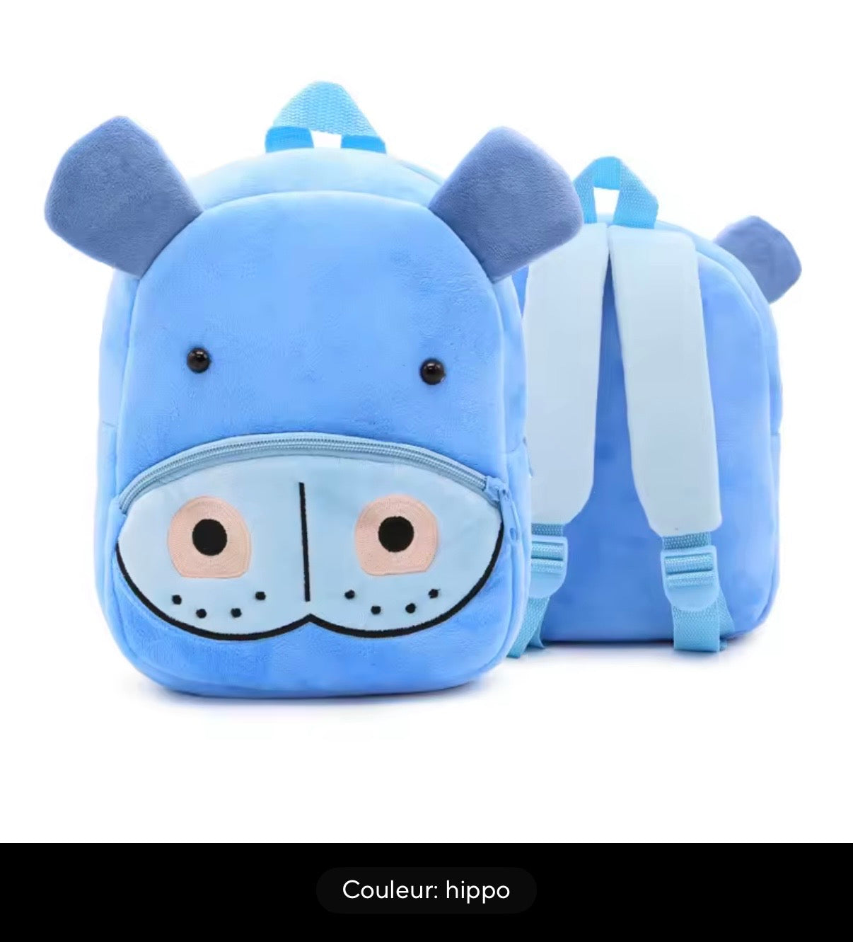 Sac à dos enfant animaux 3D en peluche - Kawaii maternelle