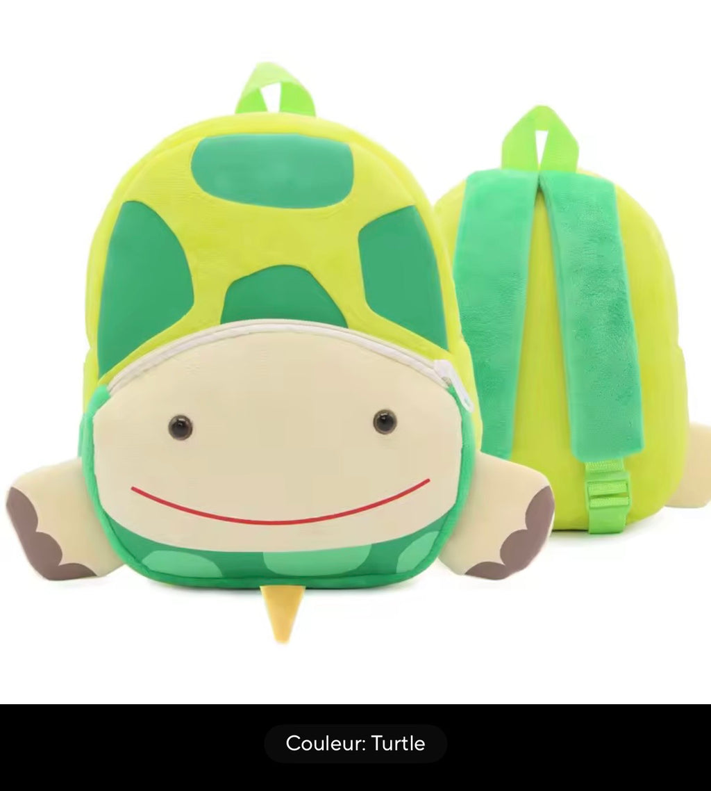 Sac à dos enfant animaux 3D en peluche - Kawaii maternelle