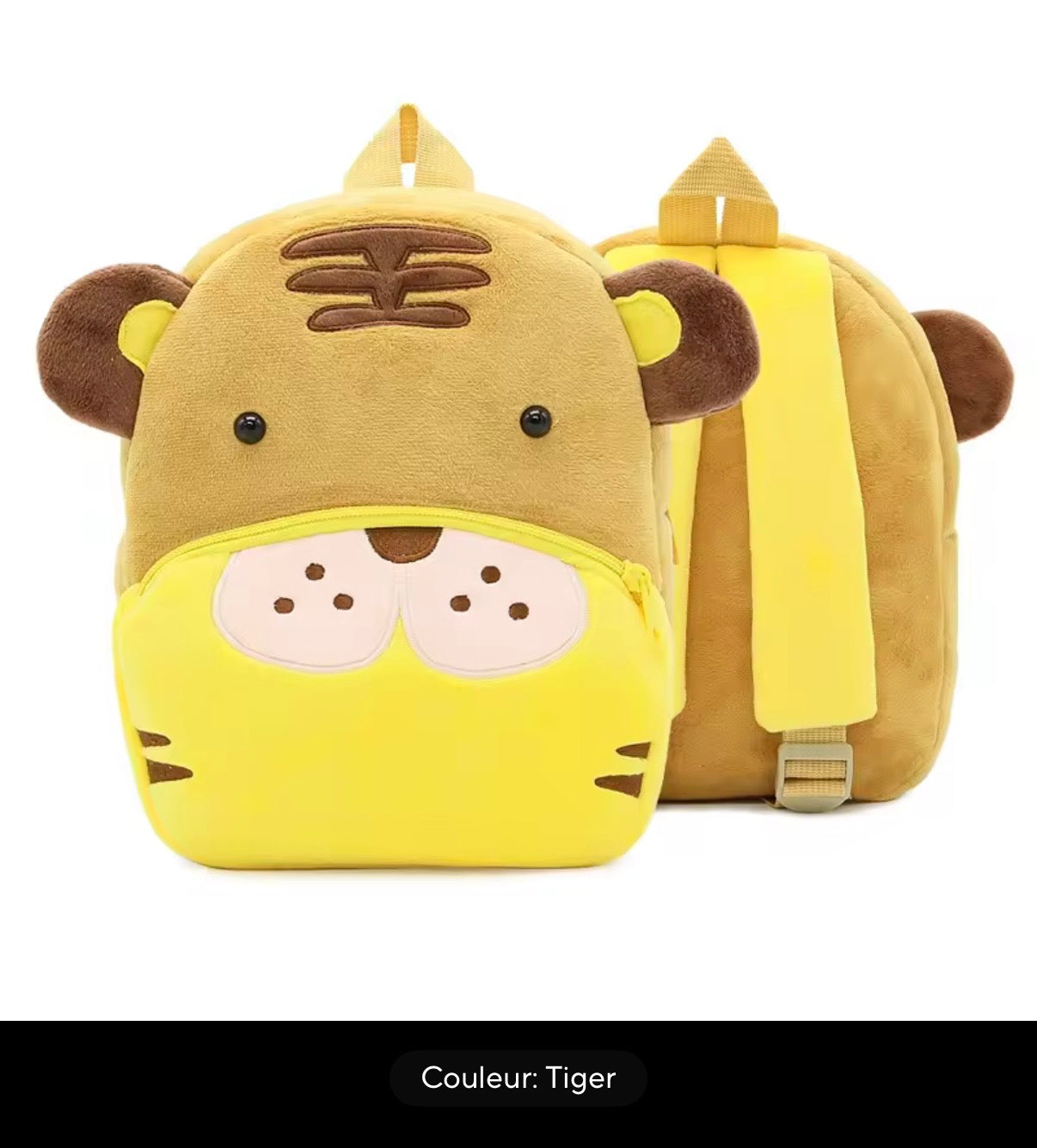 Sac à dos enfant animaux 3D en peluche - Kawaii maternelle