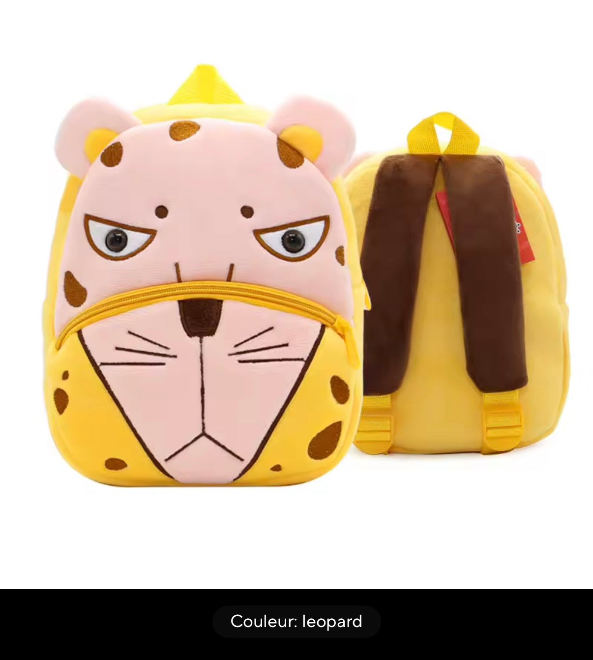 Sac à dos enfant animaux 3D en peluche - Kawaii maternelle