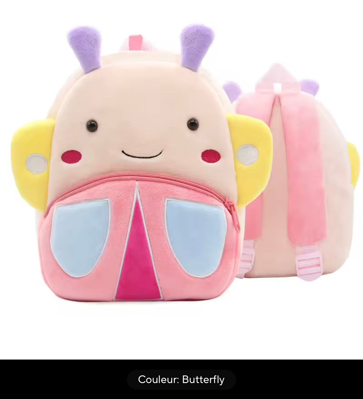 Sac à dos enfant animaux 3D en peluche - Kawaii maternelle