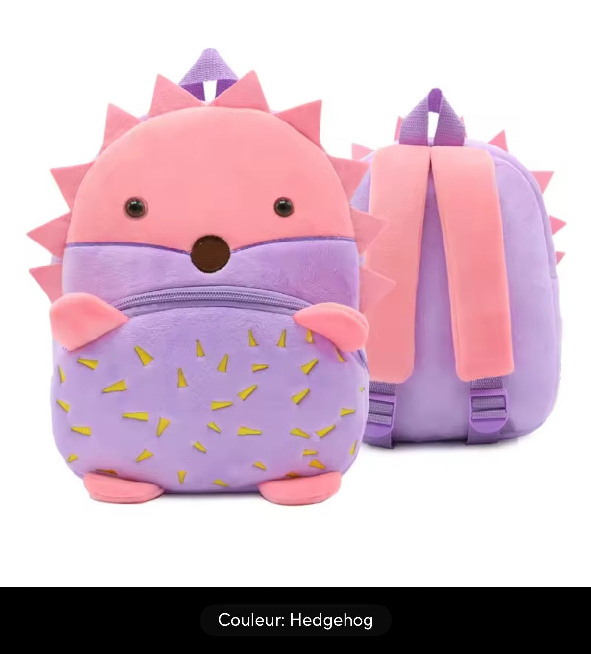 Sac à dos enfant animaux 3D en peluche - Kawaii maternelle
