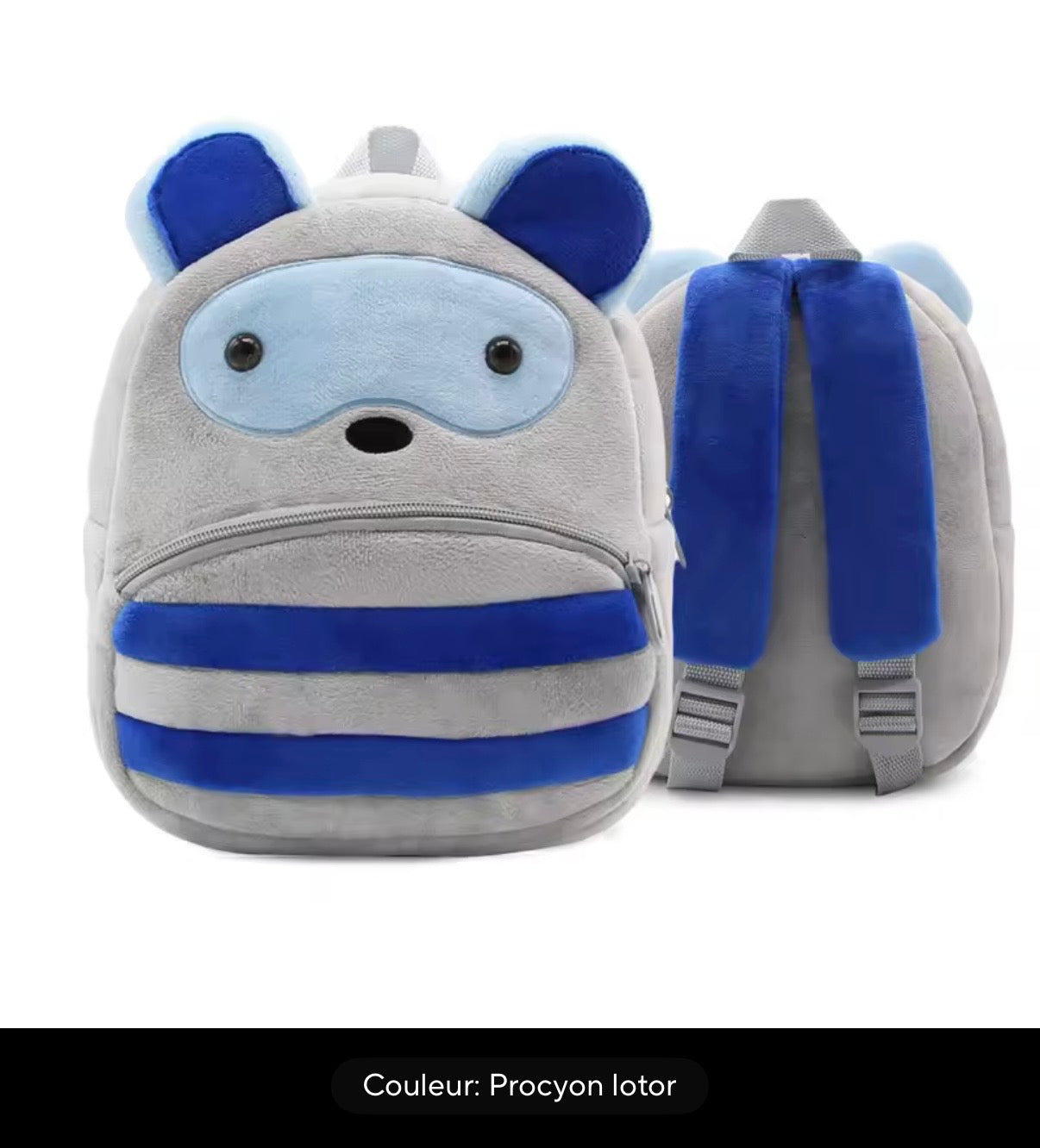 Sac à dos enfant animaux 3D en peluche - Kawaii maternelle