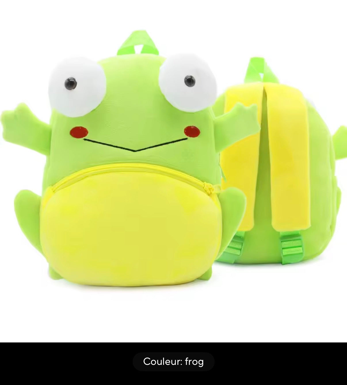 Sac à dos enfant animaux 3D en peluche - Kawaii maternelle